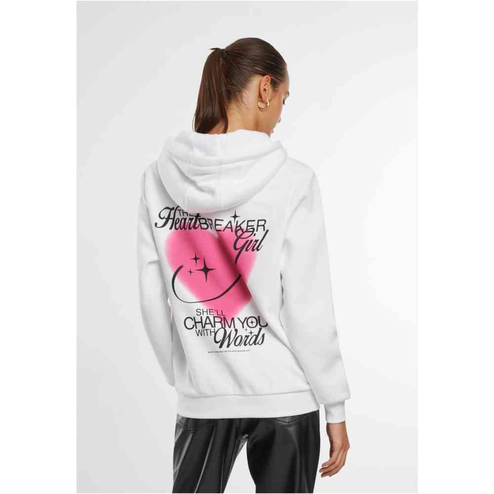 Miss Tee - Heartbreaker Girl Fluffy Hoodie/trui - Wit